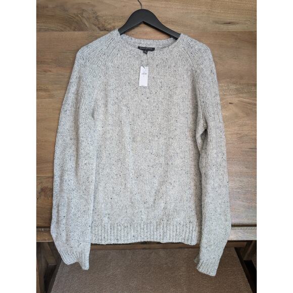 Banana Republic Sweater Mens Medium Gray Wool Blend Chunky-Knit Long Sleeve NWT - Picture 1 of 3